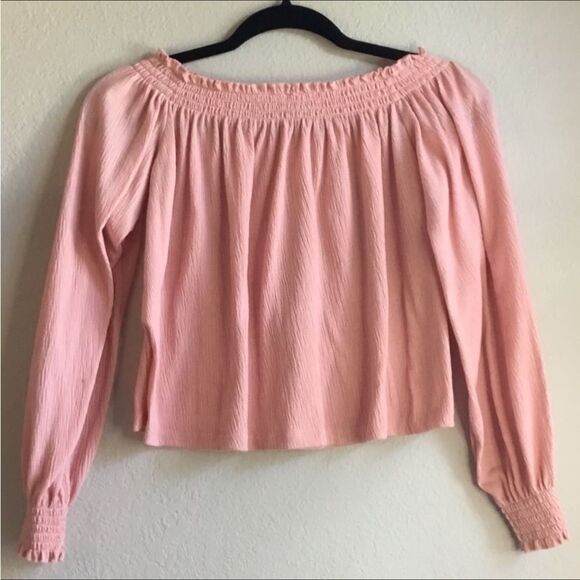 Pink off shoulder H&M fairy top peasant milkmaid boho fairycore witchy feminine - Picture 3 of 4